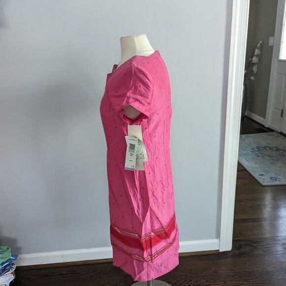 NEW Vintage Jessica Howard Pink Red Sheath Dress 12 Short Sleeve - Picture 3 of 7